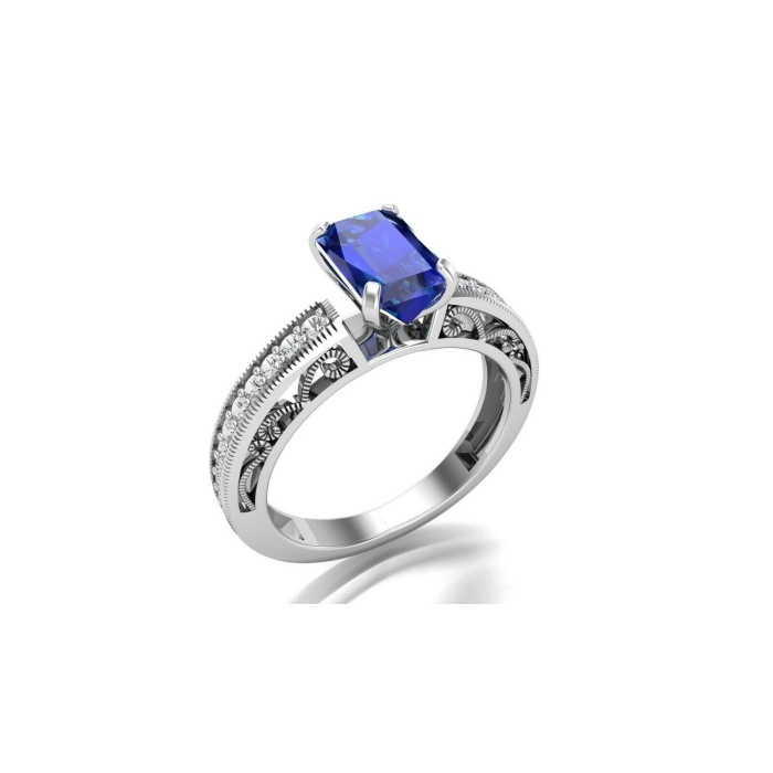 AAA blue sapphire gemstone 925 sterling silver ring Engagement ring Wedding ring, Royal Blue Color sapphire Ring for Her, Christmas gift | Save 33% - Rajasthan Living 5