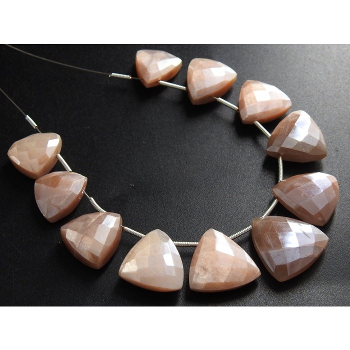 Peach Moonstone Coated,Triangles,Briolettes,Loose Stone,Handmade 11Piece 16X15To15X13MM Approx Wholesale Price New Arrival PMEBR8 | Save 33% - Rajasthan Living 11