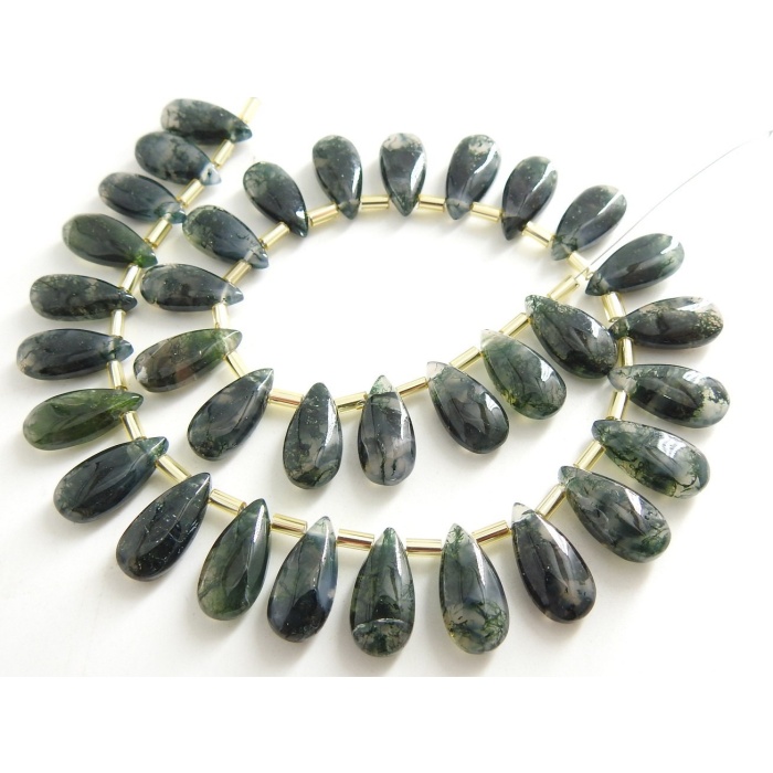 Moss Agate Teardrop,Smooth,Dark Green,Drop,Loose Gemstone,Handmade,For Making Jewelry,Earrings Pair,Wholesaler,Supplies 15X7MM ApproxPME-CY3 | Save 33% - Rajasthan Living 11