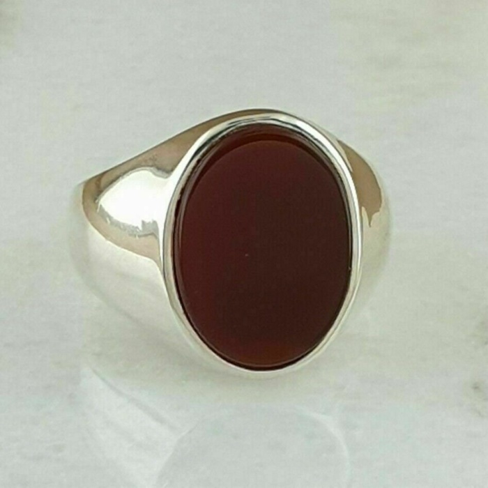 Handmade Turkish 925 Sterling Silver Jewelry Agate Gemstone Men’s Ring Men’s Ring, Red Agate Gemstone Ring,  Men Vintage Ring | Save 33% - Rajasthan Living 5