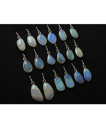 Australian Opal Earrings,925 Sterling Silver,Fancy Shape,Multi Fire,Handmade,Gift For Her,Fashionable Jewelry,15-14MM Long Approx | Save 33% - Rajasthan Living