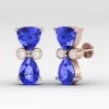14K Dainty Tanzanite Stud Earrings, Art Nouveau Style Earrings, Handmade Jewelry, Gift For Women, December Birthstone Earrings, Trillion Cut | Save 33% - Rajasthan Living 18