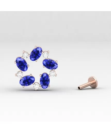 14K Dainty Tanzanite Stud Earrings, Handmade Jewelry, December Birthstone Earrings, Gift For Women, Anniversary Gift, Part Jewelry, Oval Cut | Save 33% - Rajasthan Living