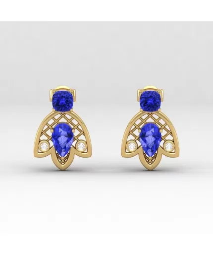 14K Dainty Natural Tanzanite Drop Earrings, Handmade Jewelry, Gift For Women, Anniversary Gift, Party Jewelry, December Birthstone Earrings | Save 33% - Rajasthan Living