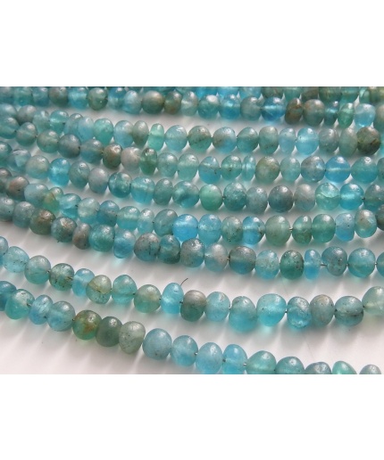 Sky Blue Apatite Roundel Bead,Smooth,Handmade,Matte Polished,Loose Bead,Necklace,For Making Jewelry,Wholesaler,Supplies 100%Natural B2 | Save 33% - Rajasthan Living 5