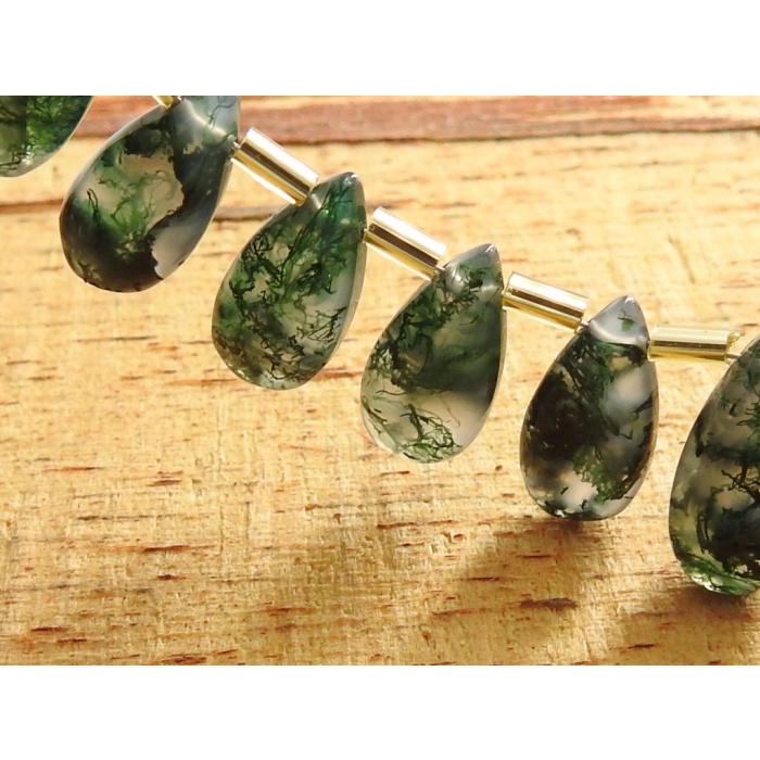 Moss Agate Teardrop,Smooth,Dark Green,Drop,Loose Gemstone,Handmade,For Making Jewelry,Earrings Pair,Wholesaler,Supplies 15X7MM ApproxPME-CY3 | Save 33% - Rajasthan Living 10