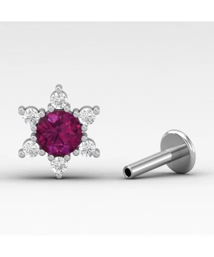 14K Rhodolite Garnet Stud Earrings, Dainty Gold Stud Earrings For Women, Handmade Jewelry, Everyday Gemstone Stud Earrings For Her | Save 33% - Rajasthan Living