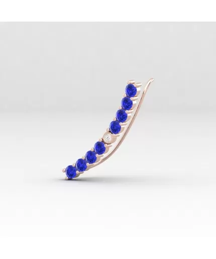 14K Dainty Natural Tanzanite Climber Earrings, Gold Stud Earrings For Her, Everyday Gemstone Earring For Women, December Birthstone Earrings | Save 33% - Rajasthan Living 3