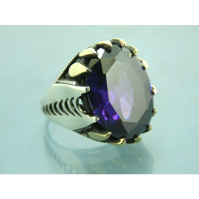 5 Ct Stone Turkish Handmade Jewelry Amethyst Stone Men Ring Natural Amethyst Men’s Ring in Solid 925 Sterling Silver, Natural Oval Amethyst | Save 33% - Rajasthan Living 6
