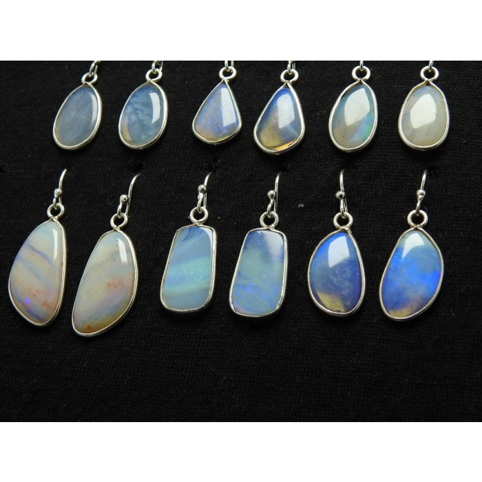 Australian Opal Earrings,925 Sterling Silver,Fancy Shape,Multi Fire,Handmade,Gift For Her,Fashionable Jewelry,15-14MM Long Approx | Save 33% - Rajasthan Living 6
