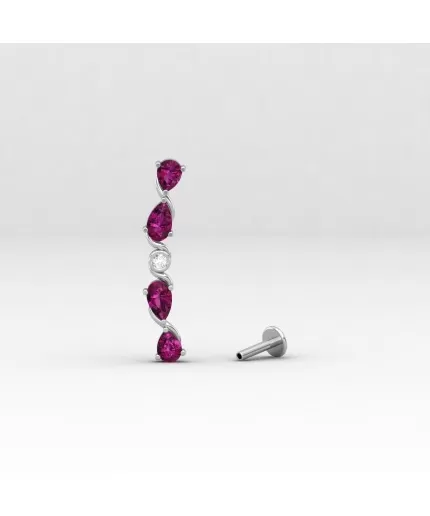 Natural 14K Dainty Rhodolite Garnet Climber Earrings, Ear Crawlers, Natural Gemstone Earrings, Gift For Her, Anniversary Gift, Party Jewelry | Save 33% - Rajasthan Living