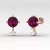 Dainty Rhodolite Garnet Stud Earrings, 14K Gold Stud Earrings For Women, January Birthstone Jewelry, Everyday Gemstone Earring For Her | Save 33% - Rajasthan Living 22