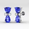 14K Dainty Tanzanite Stud Earrings, Art Nouveau Style Earrings, Handmade Jewelry, Gift For Women, December Birthstone Earrings, Trillion Cut | Save 33% - Rajasthan Living 21