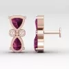 14K Rhodolite Garnet Stud Earrings, Dainty Diamond and Gold Stud Earrings, Handmade Jewelry, Gemstone Earrings, Party Jewelry, Gift For Her | Save 33% - Rajasthan Living 23