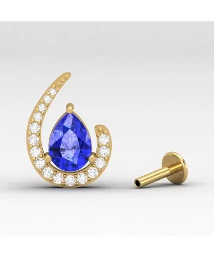 14K Dainty Tanzanite Stud Earrings, Natural Tanzanite Stud Earrings, Gift For Her, Anniversary Gift, Handmade Jewelry, December Birthstone | Save 33% - Rajasthan Living