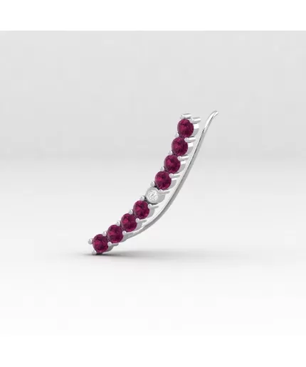 Rhodolite Garnet 14K Dainty Ear Climbers, Everyday Gemstone Earring For Women, Gold Stud Earrings For Her, January Birthstone Earrings | Save 33% - Rajasthan Living 3