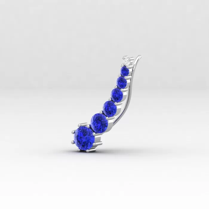 14K Dainty Natural Tanzanite Climber Earrings, Gold Stud Earrings For Women, Everyday Gemstone Earring For Her, December Birthstone Earrings | Save 33% - Rajasthan Living 6