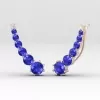 14K Dainty Natural Tanzanite Climber Earrings, Gold Stud Earrings For Women, Everyday Gemstone Earring For Her, December Birthstone Earrings | Save 33% - Rajasthan Living 23