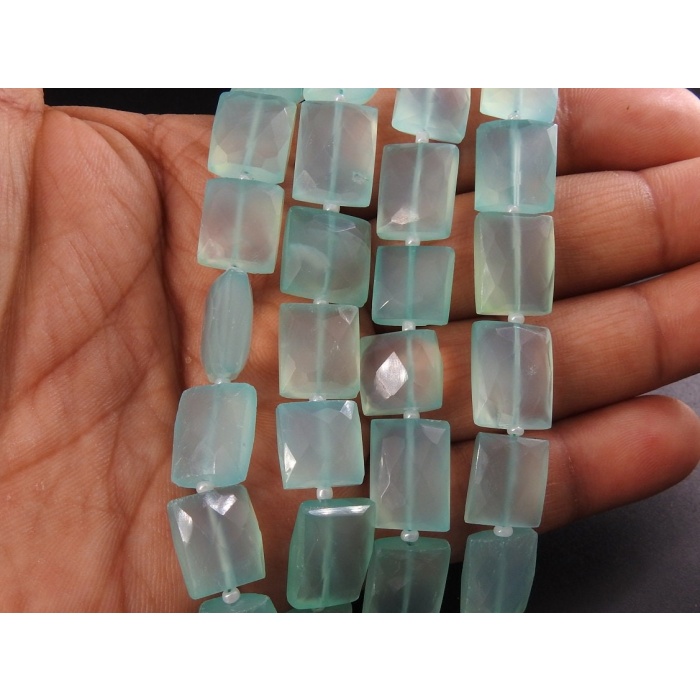 Aqua Blue Chalcedony Faceted Rectangle Shape Bead,Baguette,Handmade,Loose Gemstone,Making Jewelry,12Piece Strand 15X10To12X10MM Approx | Save 33% - Rajasthan Living 8