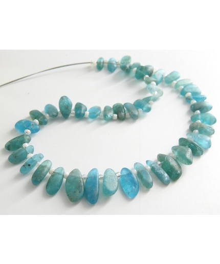 Sky Blue Apatite Smooth Briolette,Matte Polish,Fancy,Irregular Shape,Nugget,Handmade,Loose Stone,9Inch 15X4To8X4MM Approx,100%Natural BR7 | Save 33% - Rajasthan Living