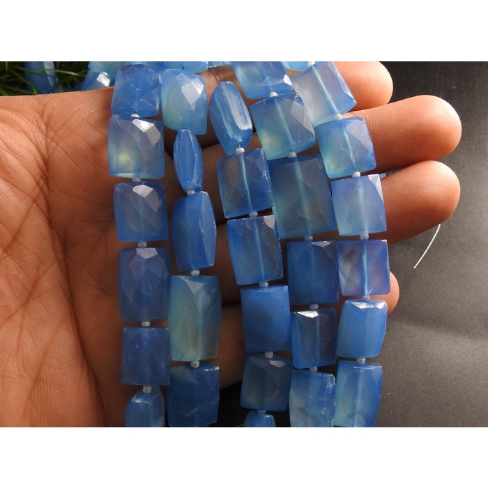 Blue Chalcedony Faceted Rectangle Shape Bead,Baguette,Handmade,Loose Stone,For Making Jewelry 10 Piece Strand 16X12 To 13X9 MM Approx | Save 33% - Rajasthan Living 5