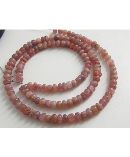 Pink Sapphire Smooth Roundel Bead,Handmade,Matte Polish,Loose Stone,Gemstone For Jewelry Makers 100%Natural 16Inch Strand PME(B14) | Save 33% - Rajasthan Living 7