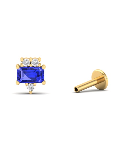 14K Dainty Natural Tanzanite Stud Earrings, Gold Stud Earrings For Women, Everyday Gemstone Earring For Her, December Birthstone Jewelry | Save 33% - Rajasthan Living