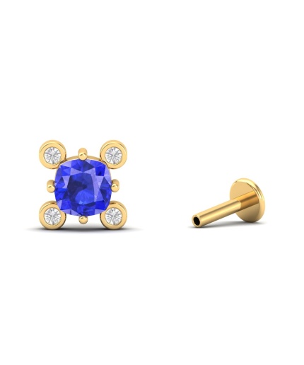 14K Dainty Natural Tanzanite Cartilage Stud Earrings, Everyday Gemstone Earring For Her, Gold Stud Earrings For Women, December Birthstone | Save 33% - Rajasthan Living