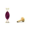 Rhodolite Garnet 14K Stud Earrings, Dainty Gold Stud Earrings For Women, Everyday Gemstone Earring For Her, January Birthstone Earrings | Save 33% - Rajasthan Living 21