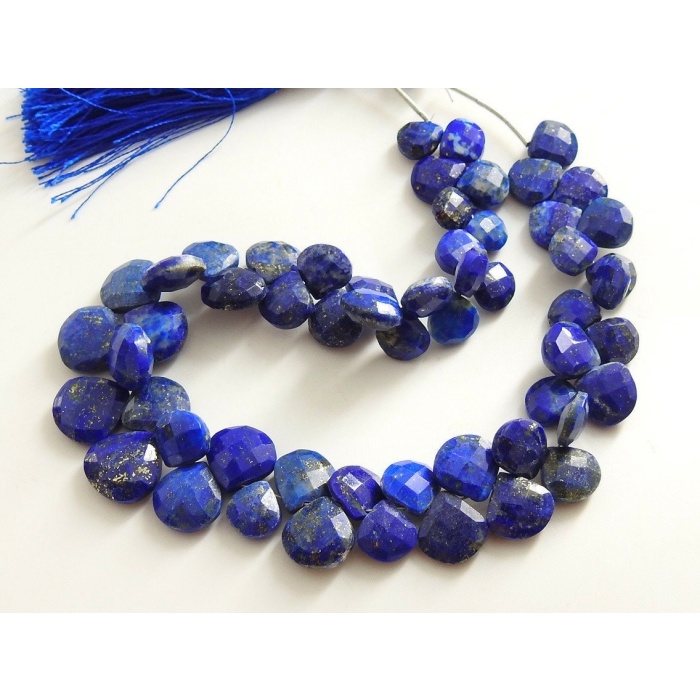 Lapis Lazuli Faceted Hearts,Teardrop,Loose Stone,Handmade Bead,Drop,For Jewelry Making,8Inch 11X11-8X8MMApprox,100%Natural  PME(BR6) | Save 33% - Rajasthan Living 11