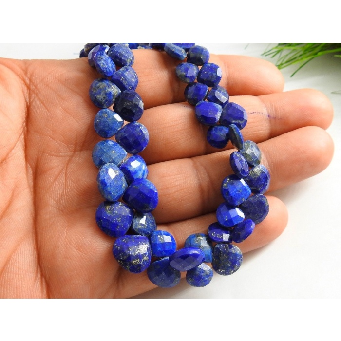 Lapis Lazuli Faceted Hearts,Teardrop,Loose Stone,Handmade Bead,Drop,For Jewelry Making,8Inch 11X11-8X8MMApprox,100%Natural  PME(BR6) | Save 33% - Rajasthan Living 5