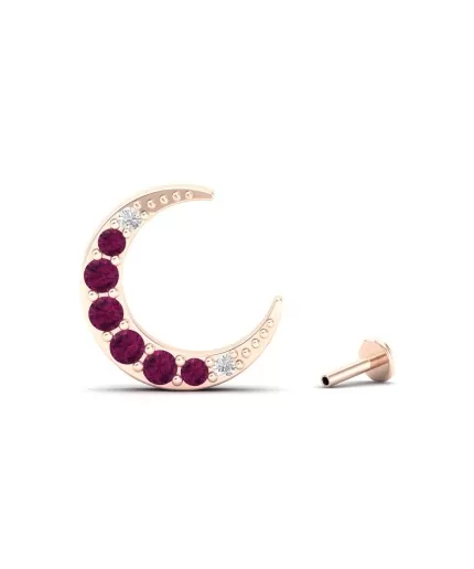 Dainty 14K Natural Rhodolite Garnet Stud Earrings, Everyday Gemstone Earring For Her, Gold Stud Earrings For Women, January Birthstone | Save 33% - Rajasthan Living 5