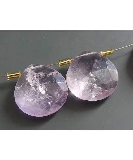 Pink Amethyst Faceted Hearts,Teardrop,Handmade,Earring,Loose Stone,For Making Jewelry,Gemstone Bead 17X17MM Pair 100%Natural PME-CY3 | Save 33% - Rajasthan Living