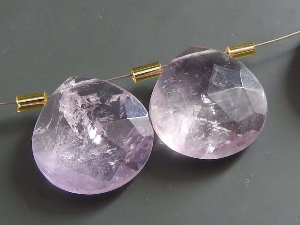 Pink Amethyst Faceted Hearts,Teardrop,Handmade,Earring,Loose Stone