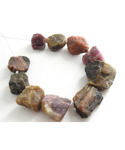 Tourmaline Rough Tumble,Nugget,Multi Color,Loose Stone,Minerals Gemstone,Healing Bead 100%Natural 10Piece Strand 28X20To19X20MM Approx R2 | Save 33% - Rajasthan Living