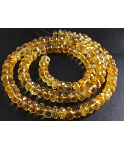 Citrine Faceted Roundel Beads,Loose Stone,Quartz,Yellow Color,Minerals Gemstone,For Jewelry Making 100%Natural 8Inch 5To6MM Approx (pme)B11 | Save 33% - Rajasthan Living 3