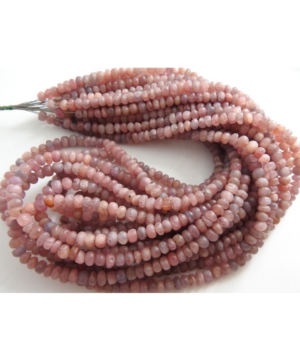 Pink Sapphire Smooth Roundel Bead,Handmade,Matte Polish,Loose Stone,Gemstone For Jewelry Makers 100%Natural 16Inch Strand PME(B14) | Save 33% - Rajasthan Living 5