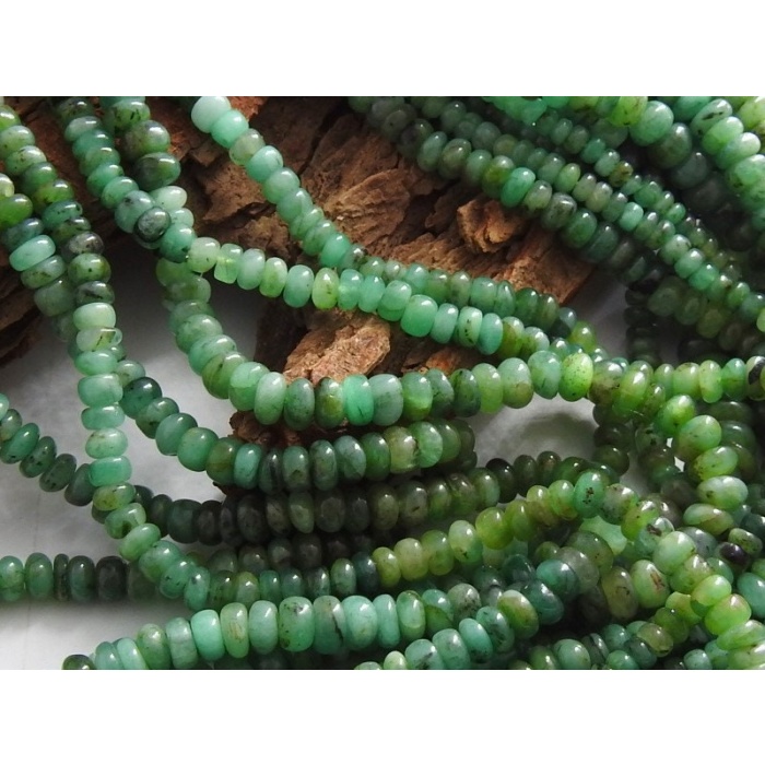 Emerald Smooth Roundel Bead,Shaded,Loose Stone,Handmade,Zambian Bead,For Making Jewelry,Necklace 100%Natural 14Inch Strand PME(B12) | Save 33% - Rajasthan Living 7