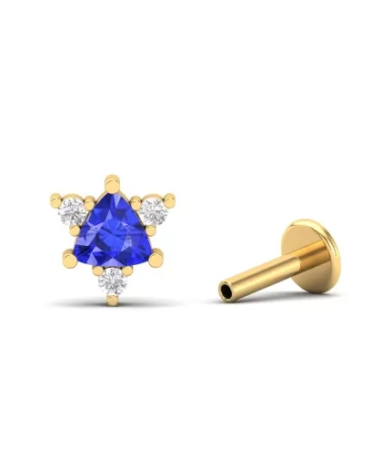 14K Dainty Natural Tanzanite Stud Earrings, Gold Stud Earrings For Women, Everyday Gemstone Earring For Her, Birthstone Earrings | Save 33% - Rajasthan Living