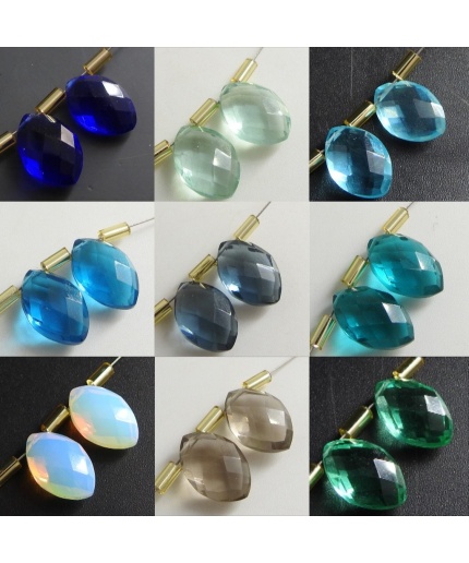 Quartz Faceted Marquise,Briolette,Teardrop,Drop,Loose Stone,Earring,Handmade,For Making Jewelry,Glass,Hydro,Bead,12X8MM Pair | Save 33% - Rajasthan Living