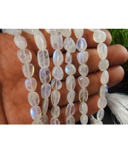 White Rainbow Moonstone Smooth Tumble,Oval Shape,Nuggets,Loose Stone,Gemstone Bead,Multi Flashy Fire 100%Natural 8Inch Strand PME(TU5) | Save 33% - Rajasthan Living