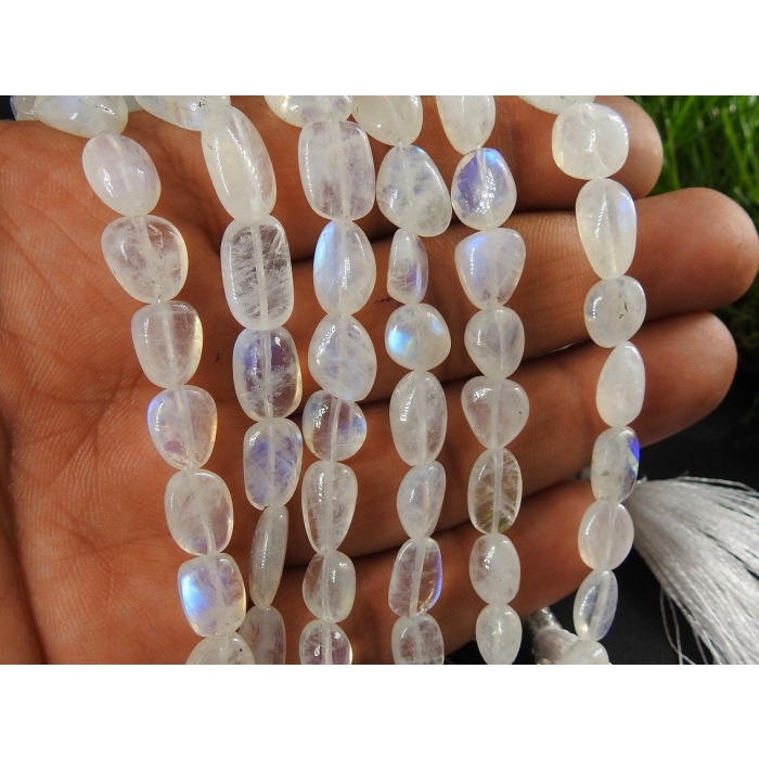 White Rainbow Moonstone Smooth Tumble,Oval Shape,Nuggets,Loose Stone,Gemstone Bead,Multi Flashy Fire 100%Natural 8Inch Strand PME(TU5) | Save 33% - Rajasthan Living 5