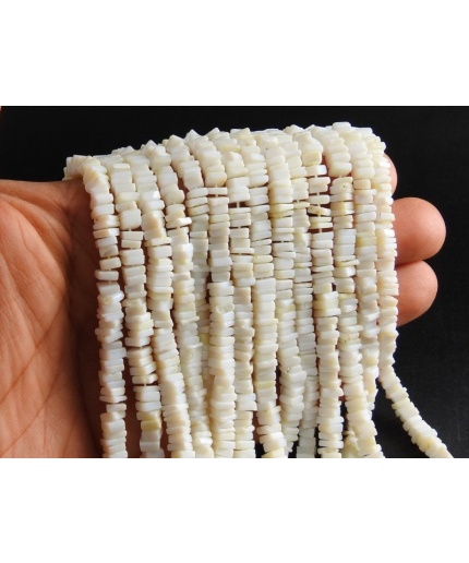 White Indian Opal Smooth Heishi,Square,Cushion Shape Beads,Loose Stone,Handmade,Wholesaler,Supplies,16Inch Strand PME-H1 | Save 33% - Rajasthan Living 3