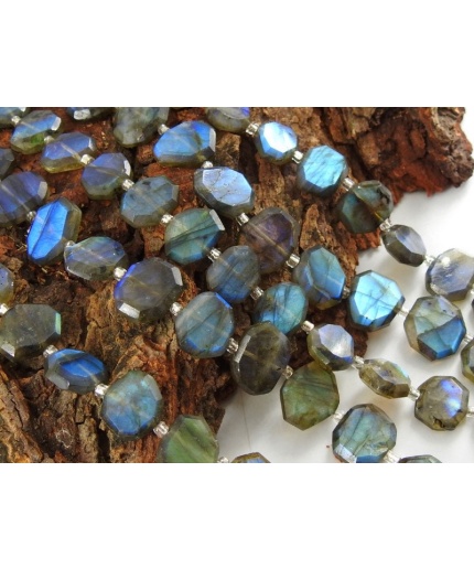 Labradorite Faceted Briolette,Fancy Oval,Irregular Shape,Bead,Loose Stone,Handmade,15Piece 13X12To12X10MM Approx,100%Natural PME(B12) | Save 33% - Rajasthan Living