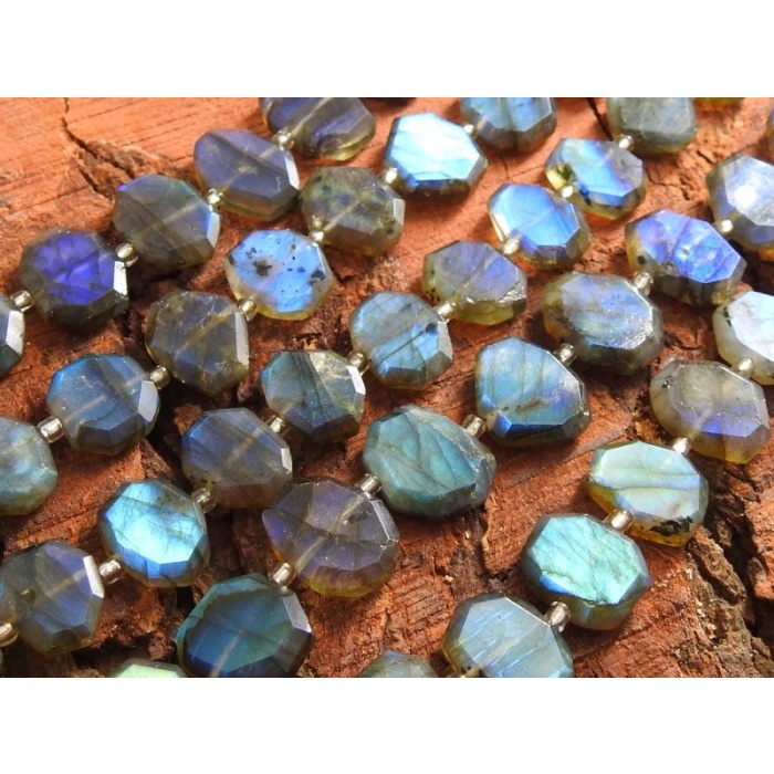 Labradorite Faceted Briolette,Fancy Oval,Irregular Shape,Bead,Loose Stone,Handmade,15Piece 13X12To12X10MM Approx,100%Natural PME(B12) | Save 33% - Rajasthan Living 7