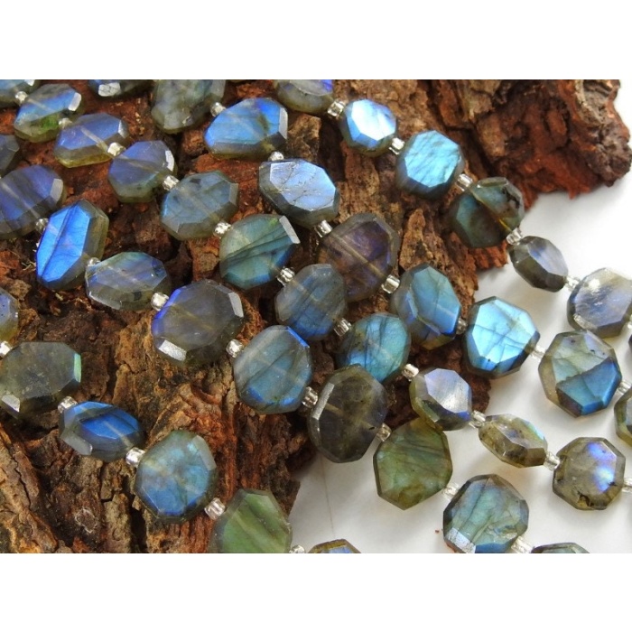 Labradorite Faceted Briolette,Fancy Oval,Irregular Shape,Bead,Loose Stone,Handmade,15Piece 13X12To12X10MM Approx,100%Natural PME(B12) | Save 33% - Rajasthan Living 11