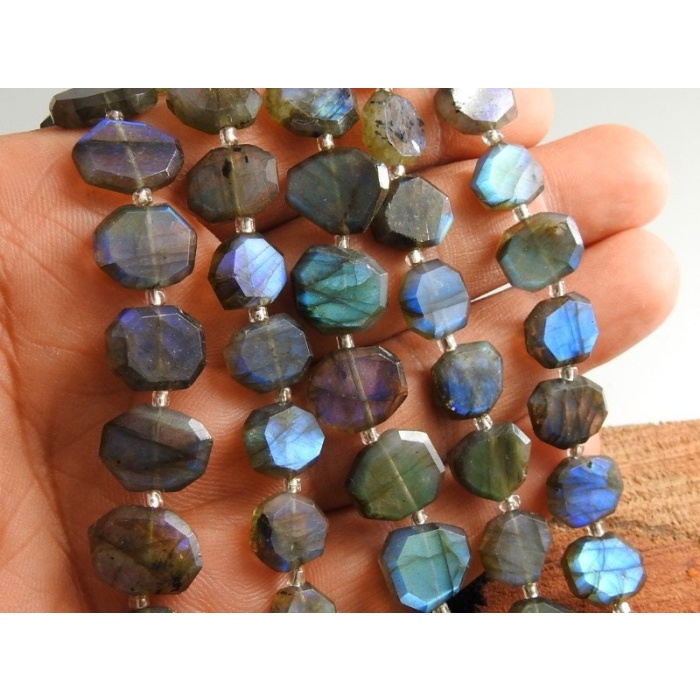 Labradorite Faceted Briolette,Fancy Oval,Irregular Shape,Bead,Loose Stone,Handmade,15Piece 13X12To12X10MM Approx,100%Natural PME(B12) | Save 33% - Rajasthan Living 13