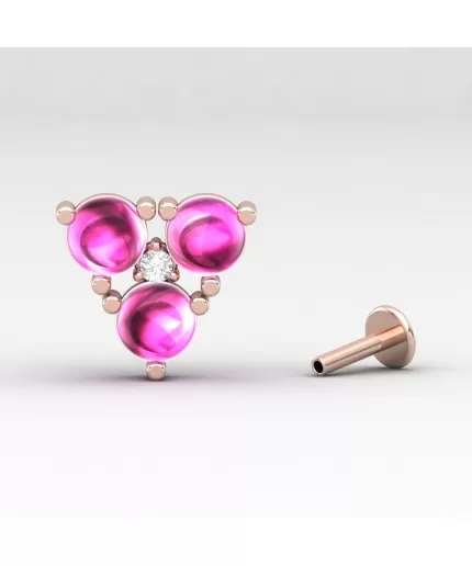 14K Natural Spinel Dainty Stud Earrings, Gold Stud Earrings For Women, Everyday Gemstone Earring For Her, August Birthstone Tragus Earrings | Save 33% - Rajasthan Living
