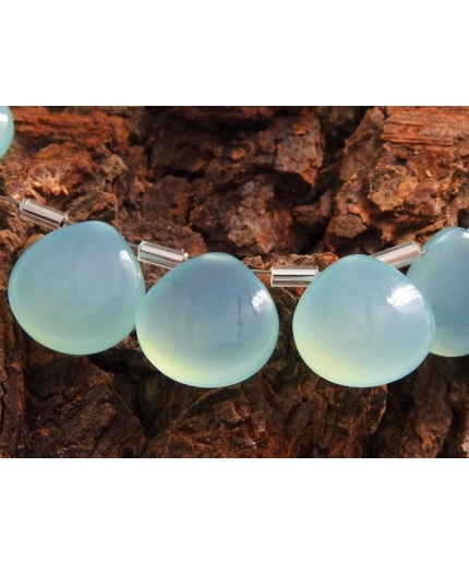 Aqua Blue Chalcedony Smooth Hearts,Teardrop,Drop,Loose Stone,Earrings,For Jewelry Making 14X14MM Pair (pme)CY2 | Save 33% - Rajasthan Living