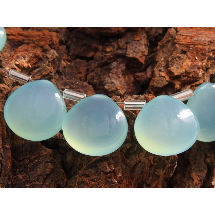 Aqua Blue Chalcedony Smooth Hearts,Teardrop,Drop,Loose Stone,Earrings,For Jewelry Making 14X14MM Pair (pme)CY2 | Save 33% - Rajasthan Living 5